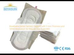 Breathable Ladies Sanitary Napkins with 3 mm Thickness and 130ml Absorption for Regular Size Protection