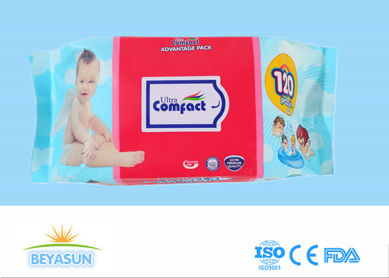 Beschikbare veegt Nat van het baby Zuivere Water Zachte Organische In reliëf gemaakte Unscented af