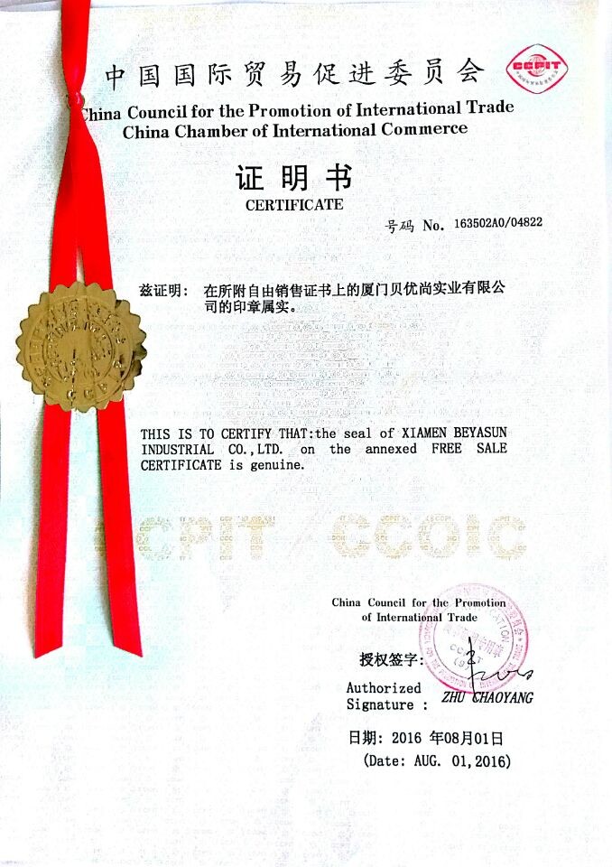 China Beyasun Industrial Co.,Ltd Certificaten